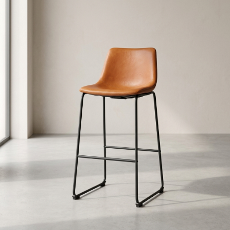 Picture of Risto Bar Stool Leather Look (seat height 75cm)