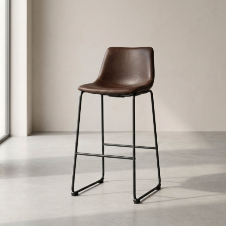 Picture of Risto Bar Stool Leather Look (seat height 75cm)