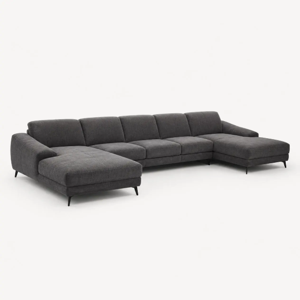 Picture of Lounge U-Sofa Sloping Chenille