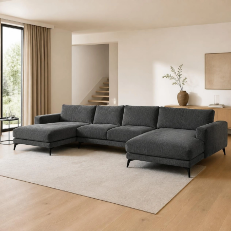 Picture of Lounge U-Sofa Sloping Chenille