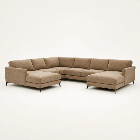 Picture of Lounge U-Sofa Sloping Chenille