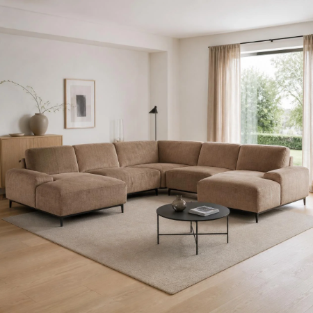 Picture of Lounge U-Sofa Sloping Chenille