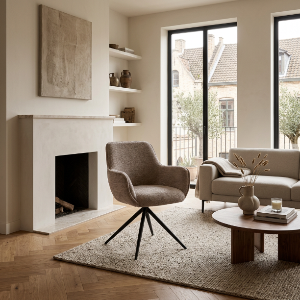 Picture of Swivel Dining Chair Fondo Chenille
