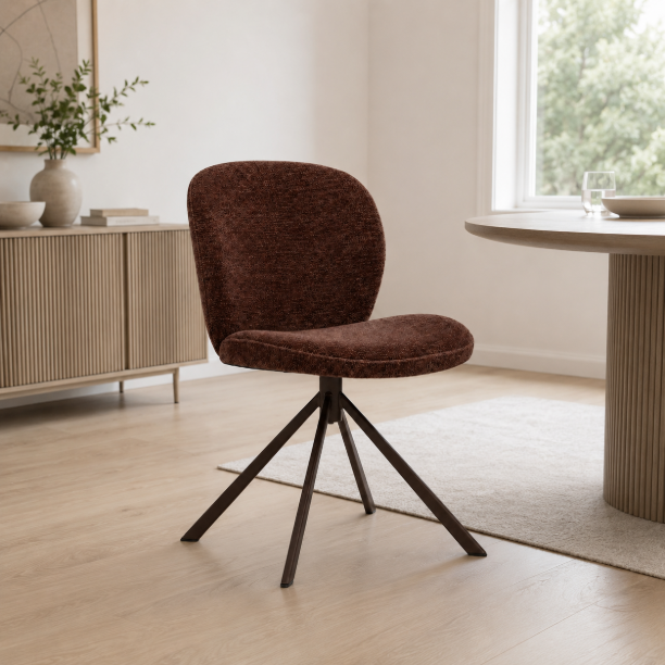 Picture of Swivel Dining Chair Femke Bouclé