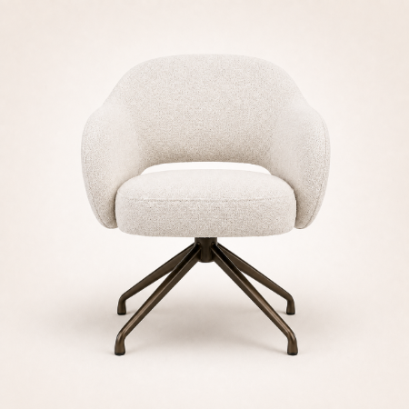 Picture of Swivel Dining Chair Porto Woven fabric and brown base