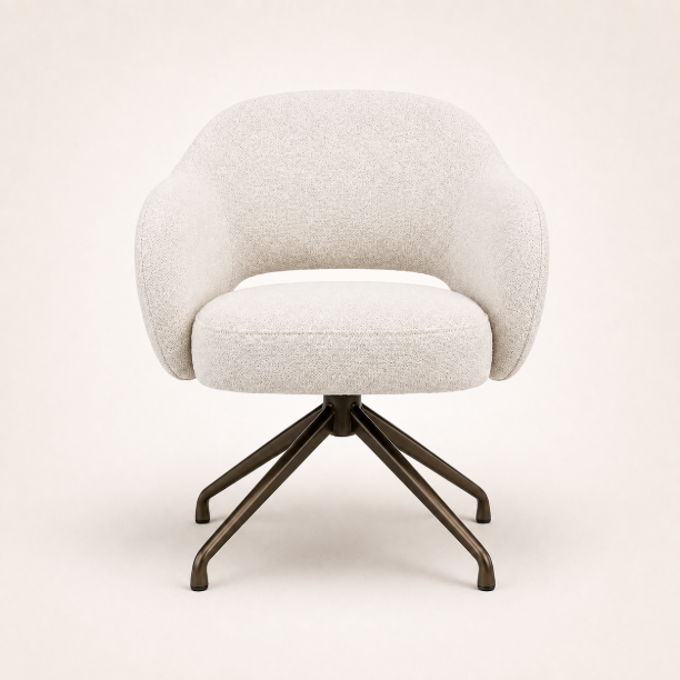 Picture of Swivel Dining Chair Porto Woven fabric and brown base