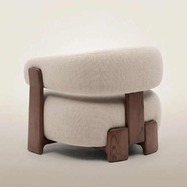 Picture of Granite Armchair Chenille and walnut ash wood