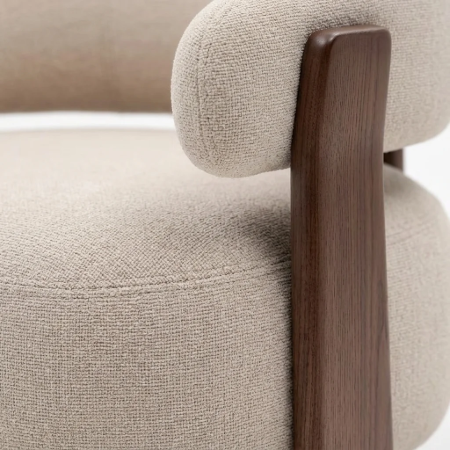 Picture of Granite Armchair Chenille and walnut ash wood