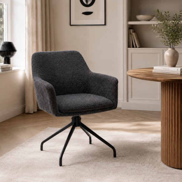 Picture of Swivel Dining Chair Lori Bouclé
