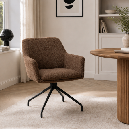Picture of Swivel Dining Chair Lori Bouclé