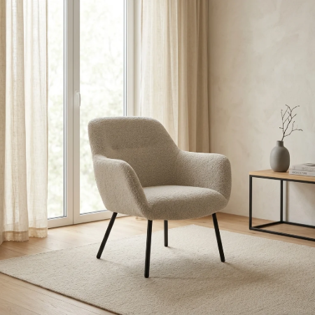 Picture of Armchair Tristan Bouclé, color Beige