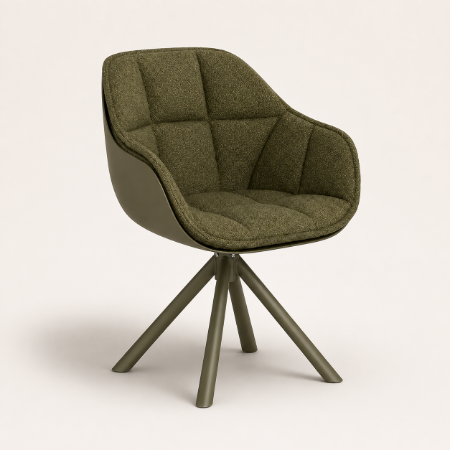 Picture of Swivel Dining Chair Tywan Bouclé, color Beige