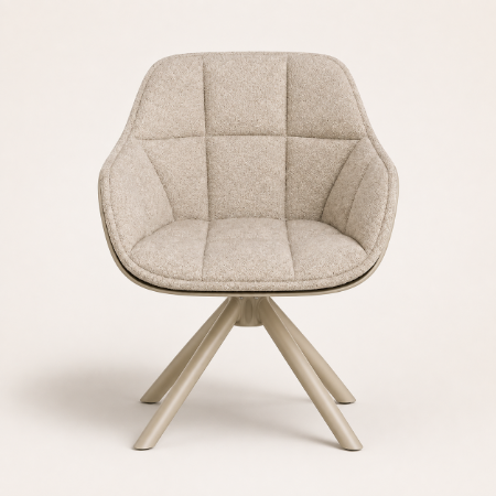 Picture of Swivel Dining Chair Tywan Bouclé, color Beige