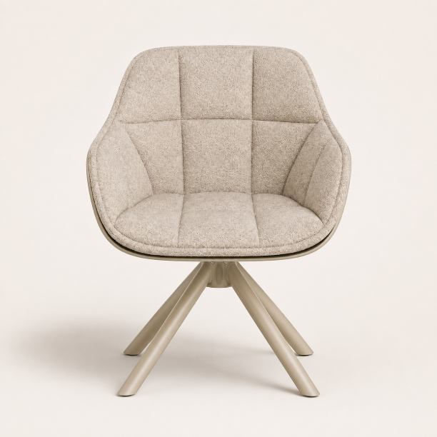 Picture of Swivel Dining Chair Tywan Bouclé, color Beige