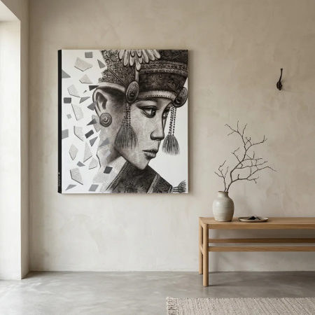 Picture of Wandpaneel Balinese girl Ketut 100 x 100cm