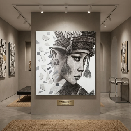 Picture of Wandpaneel Balinese girl Ketut 100 x 100cm
