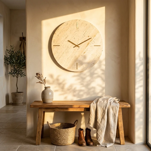 Picture of Jenay Marble Clock, Cream color