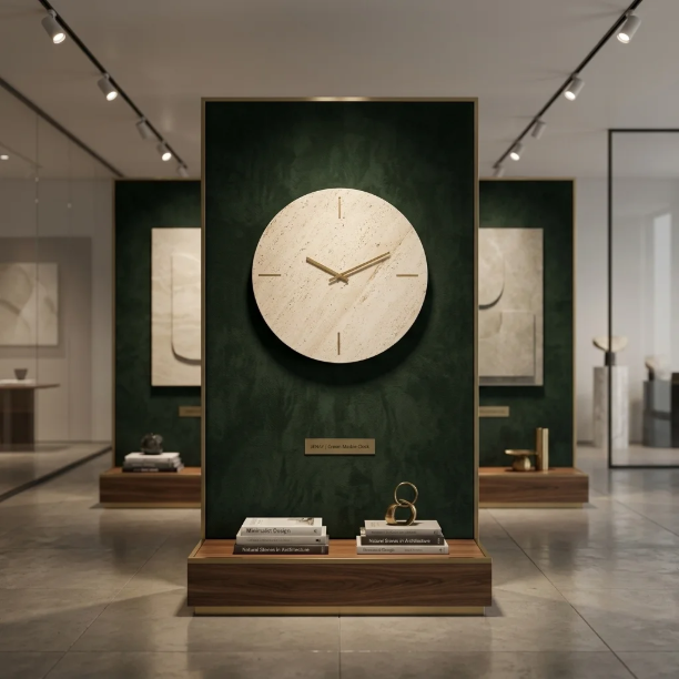 Picture of Jenay Marble Clock, Cream color