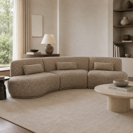 Picture of Organic 6-seater Sofa Batavier 320cm, Woven melange fabric