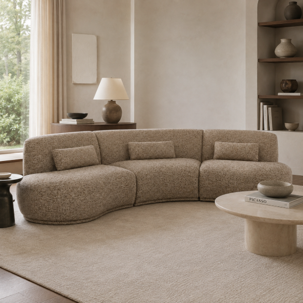 Picture of Organic 6-seater Sofa Batavier 320cm, Woven melange fabric