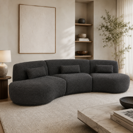 Picture of Organic 6-seater Sofa Batavier 320cm, Woven melange fabric