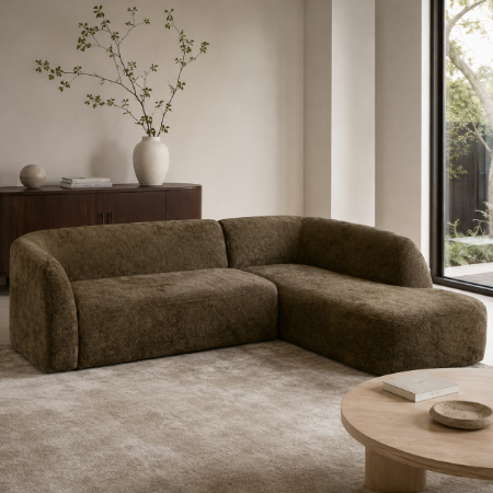 Picture of Corner Sofa Sloping Left, Structure Velvet