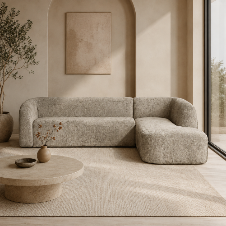 Picture of Corner Sofa Sloping Right, Structure Velvet