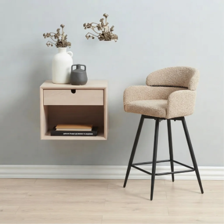 Picture of Swivel Bar Stool Shalandra Bouclé