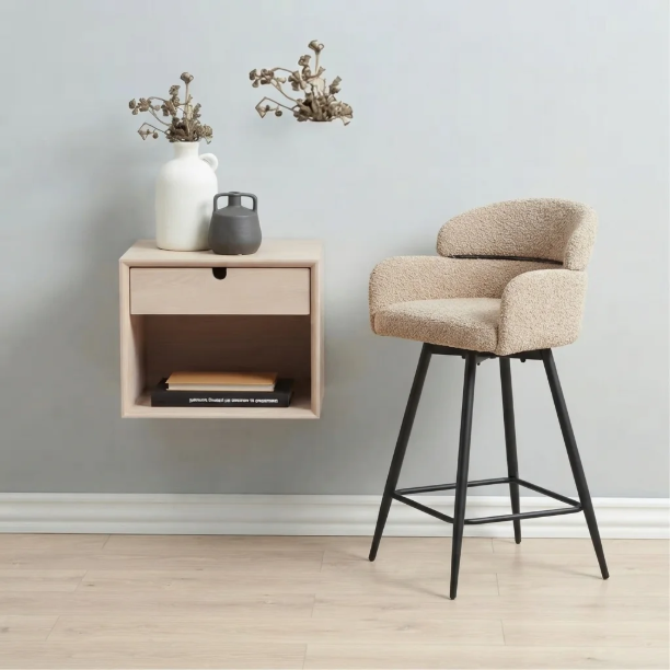 Picture of Swivel Bar Stool Shalandra Bouclé