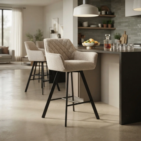 Picture of Swivel Bar Stool Thandie Bouclé