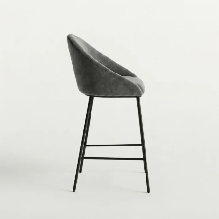 Picture of Amon Velvet Bar Stool, color Dark Grey