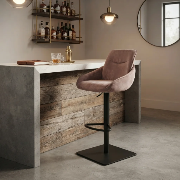 Picture of Swivel Bar Stool Beauty Micro Suede, color Taupe