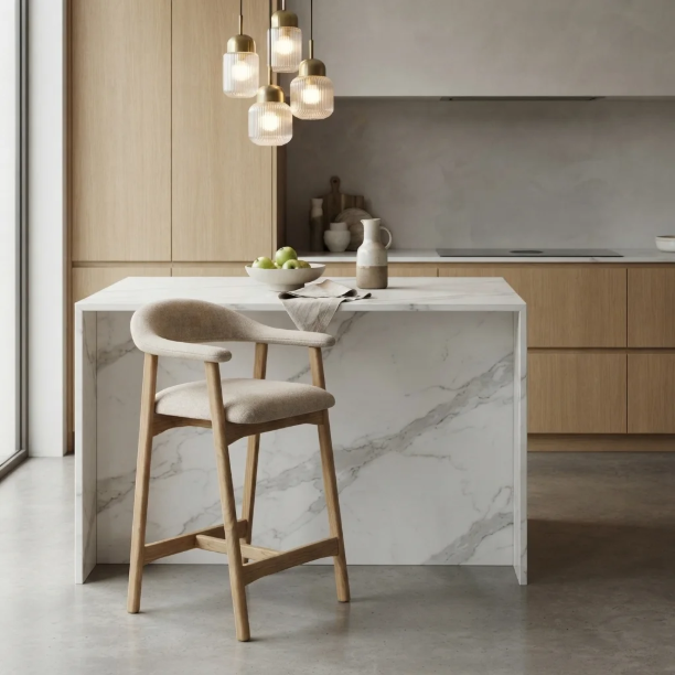 Picture of Gerado Chenille bar stool (seat height 64cm)