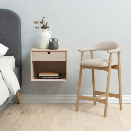 Picture of Gerado Chenille bar stool (seat height 64cm)