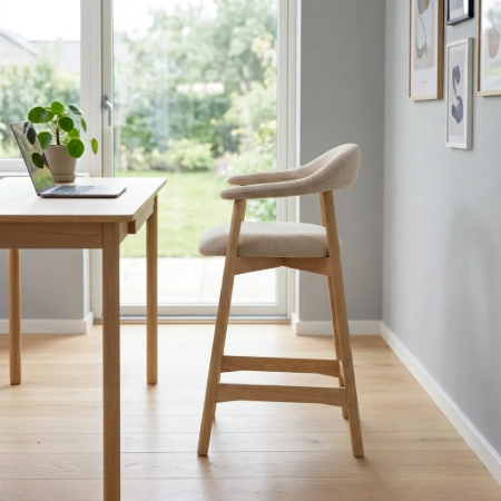 Picture of Gerado Chenille bar stool (seat height 64cm)