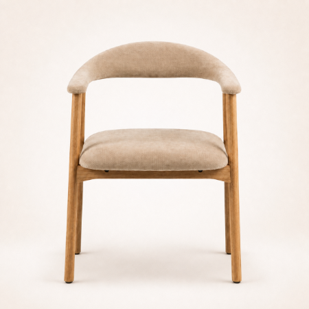 Picture of Gerado Dining Chair Oak and chenille, color Beige