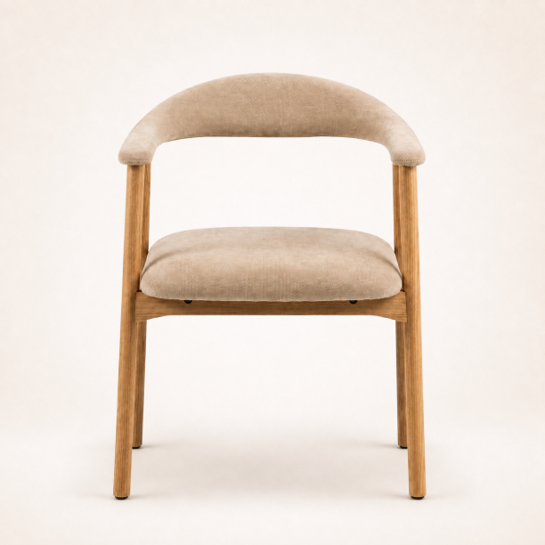 Picture of Gerado Dining Chair Oak and chenille, color Beige