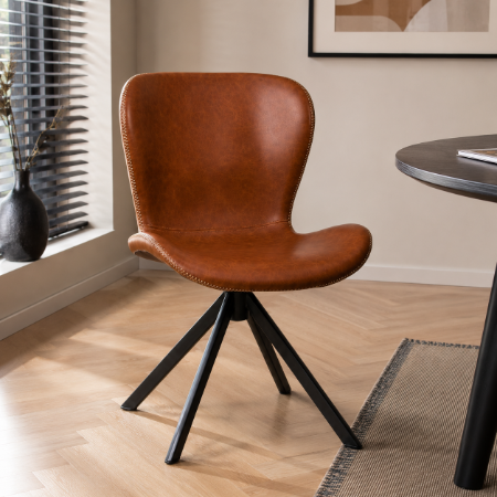 Picture of Swivel Dining Chair Olle PU, color Brown