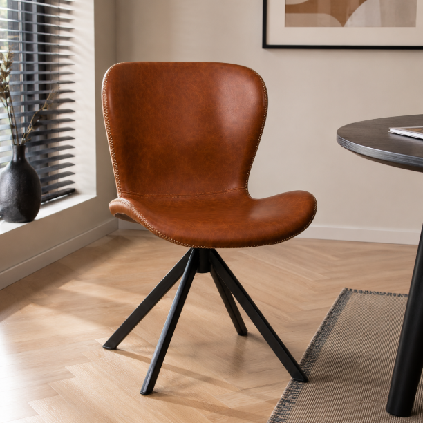 Picture of Swivel Dining Chair Olle PU, color Brown