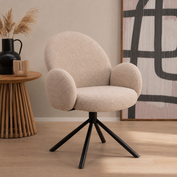 Picture of Swivel Dining Chair Imola Bouclé