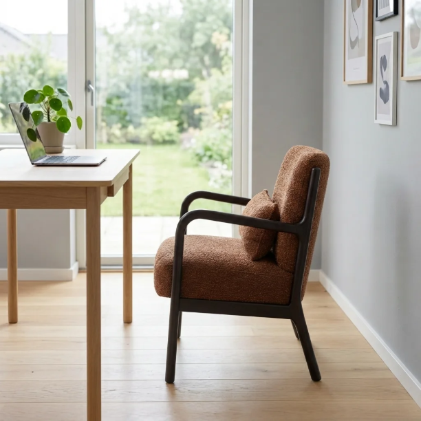 Picture of Armchair Mark Chenille, color Brown