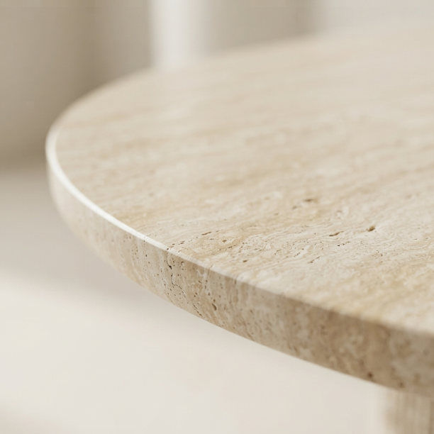 Picture of Oval Laycie Ceramic Dining Table in Travertine look