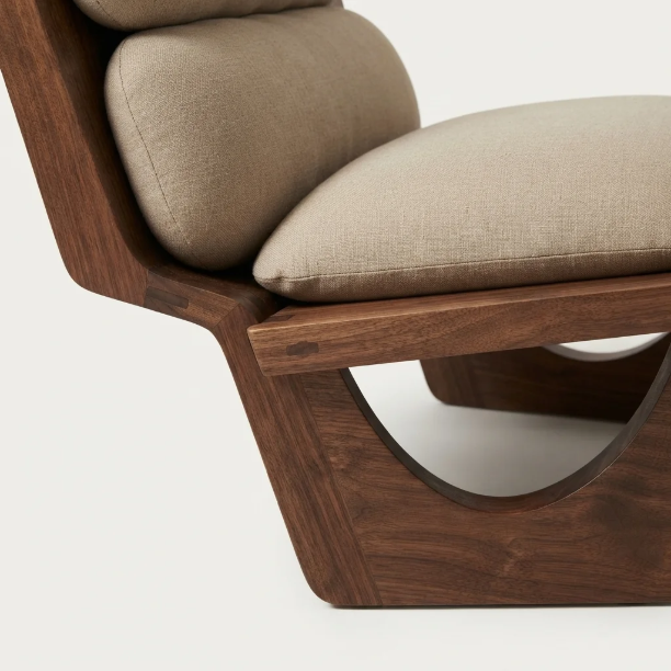 Picture of Armchair Opulent Bouclé and Acacia wood