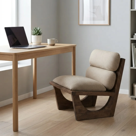 Picture of Armchair Opulent Bouclé and Acacia wood