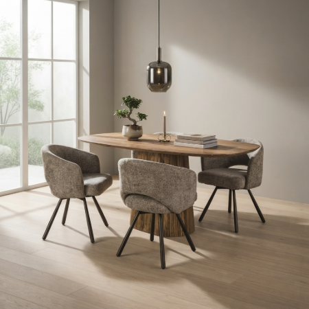 Picture of Danish Oval Dining Table Kassondra Mango Wood