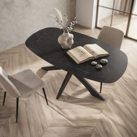 Picture of Danish Oval Dining Table Majid Ceramic Look