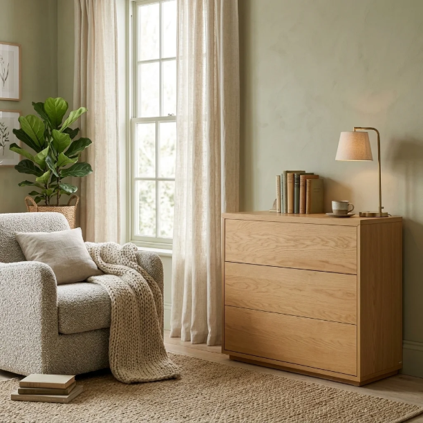 Picture of Abilen Oak Chest of Drawers