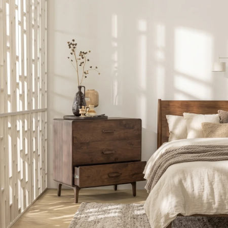 Picture of Liya Chest of Drawers Mango Wood, With 3 drawers