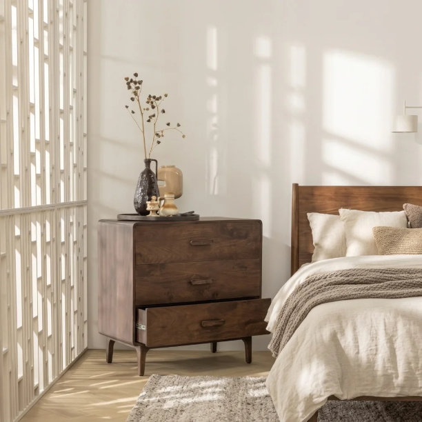Picture of Liya Chest of Drawers Mango Wood, With 3 drawers