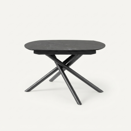 Picture of Yodalia Extendable Dining Table Black ceramic with marble look